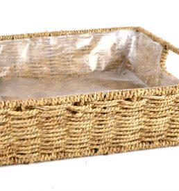 Natural Seagrass Tray Square Medium Florist Hamper Decoration