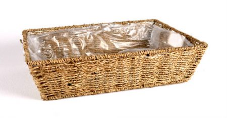 Natural Seagrass Tray Medium Rectangle Florist Hamper Decoration