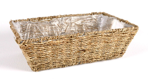 Natural Seagrass Tray Small Rectangle Florist Hamper Decoration