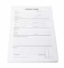 Florist Order Forms Single