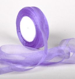 Woven Edge Organza Ribbon 25mm x 50Yds Lilac Florist Wrapping