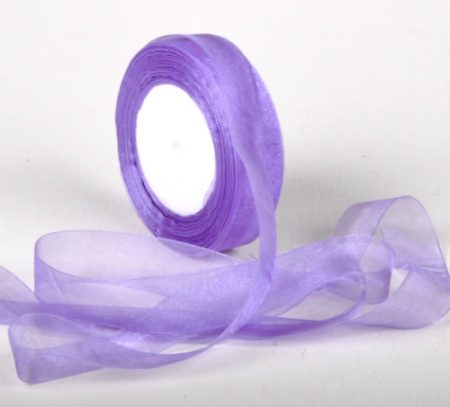 Woven Edge Organza Ribbon 25mm x 50Yds Lilac Florist Wrapping