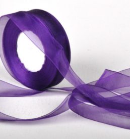 Woven Edge Organza Ribbon 25mm x 50Yds Violet Florist Wrapping