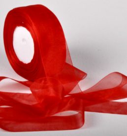 Woven Edge Organza Ribbon 38mm x 50Yds  Red