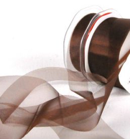 Cut Edge Brown Organza 25mm x 50m Florist Wedding Wrapping