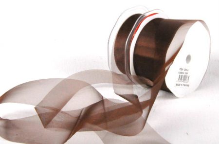Cut Edge Brown Organza 50mm x 25m Florist Wedding Wrapping