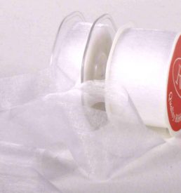 Cut Edge White Organza 25mm x 50m Florist Wedding Wrapping