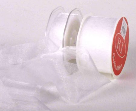 Cut Edge White Organza 25mm x 50m Florist Wedding Wrapping