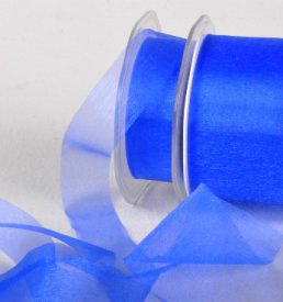 Cut Edge Royal Blue Organza 25mm x 50m Florist Wedding Wrapping
