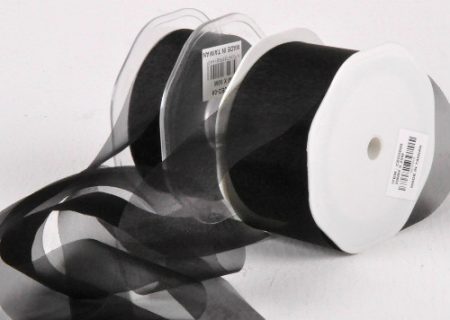 Cut Edge Black Organza 25mm x 50m Florist Wedding Wrapping