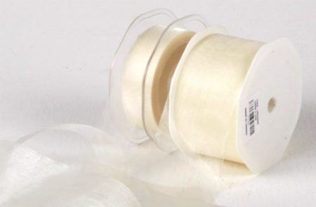 Cut Edge Cream Organza 25mm x 50m Florist Wedding Wrapping