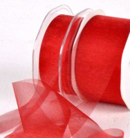 Cut Edge Red Organza 50mm x 25m Florist Wedding Wrapping