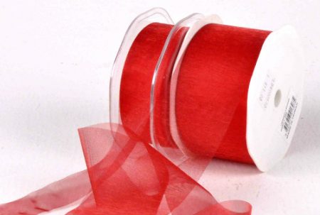 Cut Edge Red Organza 50mm x 25m Florist Wedding Wrapping