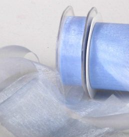 Cut Edge Baby Blue Organza 25mm x 50m Florist Wedding Wrapping
