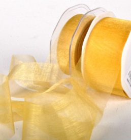 Cut Edge Gold Organza 25mm x 50m Florist Wedding Wrapping