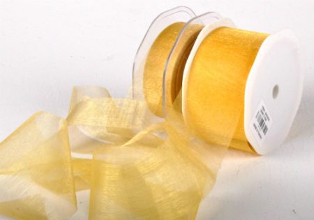 Cut Edge Gold Organza 50mm x 25m Florist Wedding Wrapping