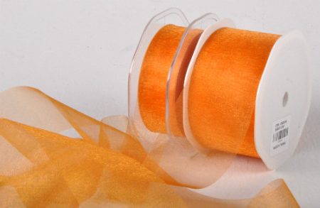 Cut Edge Orange Organza 50mm x 25m Florist Wedding Wrapping