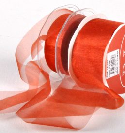 Cut Edge Rust Organza 25mm x 50m Florist Wedding Wrapping