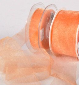 Cut Edge Peach Organza 25mm x 50m Florist Wedding Wrapping