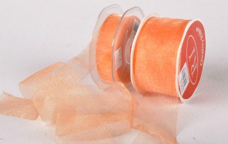 Cut Edge Peach Organza 25mm x 50m Florist Wedding Wrapping