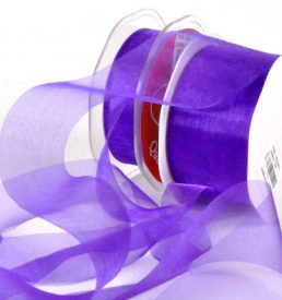Cut Edge Violet Organza 25mm x 50m Florist Wedding Wrapping