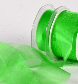 Cut Edge Mid Green Organza 25mm x 50m Florist Wedding Wrapping