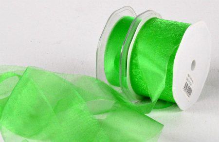Cut Edge Mid Green Organza 50mm x 25m Florist Wedding Wrapping