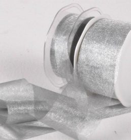 Cut Edge Silver Organza 50mm x 25m Florist Wedding Wrapping