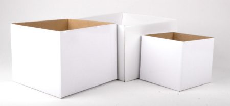Large Gloss Box White 21x21x14cm Florist Gift Wrapping