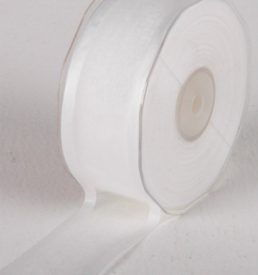 New 38mm x 25m White Satin Edge Organza Ribbon Florist Wedding