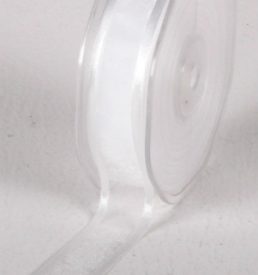 New Special 25mm x 25m White Satin Edge Organza Ribbon Florist Wedding