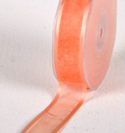 New Special 25mm x 25m Coral Satin Edge Organza Ribbon Florist Wedding
