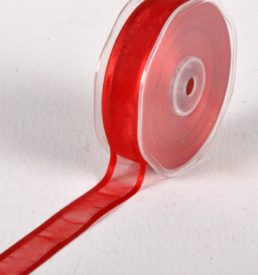 New Special 25mm x 25m Red Satin Edge Organza Ribbon Florist Wedding