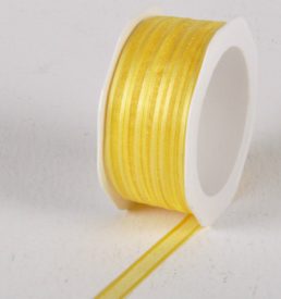 New Special 10mm x 25m Yellow Satin Edge Organza Florist Wedding