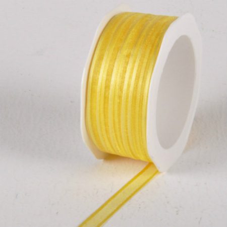 New Special 10mm x 25m Yellow Satin Edge Organza Florist Wedding