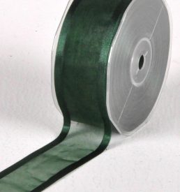 New Special 38mm x 25m Hunter Green Satin Edge Organza Ribbon Florist Wedding