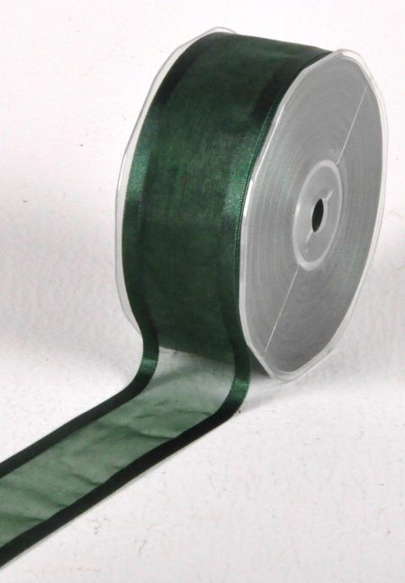 New Special 38mm x 25m Hunter Green Satin Edge Organza Ribbon Florist Wedding