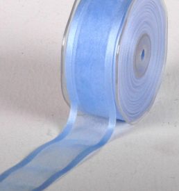 New Special 38mm x 25m Baby Blue Satin Edge Organza Ribbon Florist Wedding