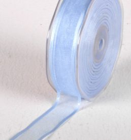 New Special 25mm x 25m Baby Blue Satin Edge Organza Ribbon Florist Wedding