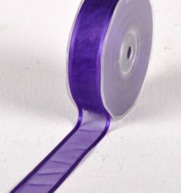 New Special 25mm x 25m Violet Satin Edge Organza Ribbon Florist Wedding