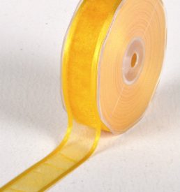 New Special 25mm x 25m Yellow/Gold Satin Edge Organza Ribbon Florist Wedding