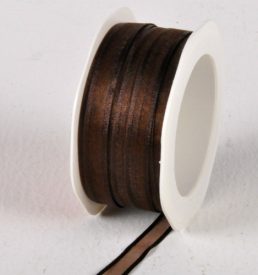New Special 10mm x 25m Brown Satin Edge Organza Florist Wedding
