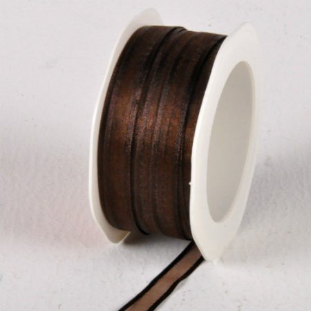 New Special 10mm x 25m Brown Satin Edge Organza Florist Wedding