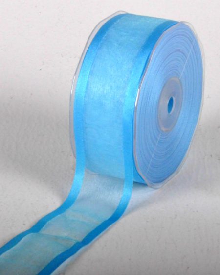 New Special 38mm x 25m Turquoise Satin Edge Organza Ribbon Florist Wedding