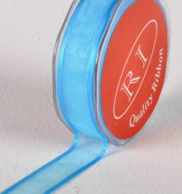 New Special 25mm x 25m Turquoise Blue Satin Edge Organza Ribbon Florist Wedding