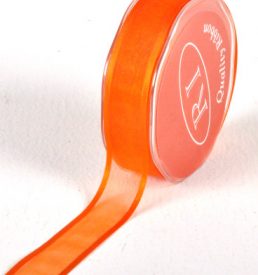 New Special 25mm x 25m Orange Satin Edge Organza Ribbon Florist Wedding
