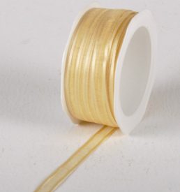 New Special 10mm x 25m Light Gold Satin Edge Organza Florist Wedding