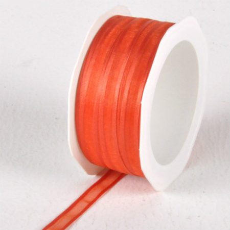 New Special 10mm x 25m Tangerine Satin Edge Organza Ribbon Florist Wedding