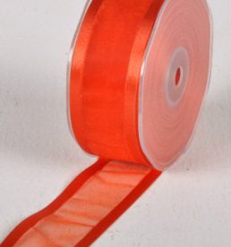 New Special 38mm x 25m Tangerine Satin Edge Organza Ribbon Florist Wedding