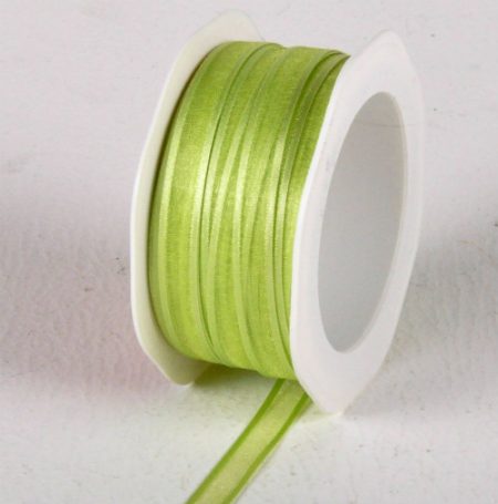 New Special 10mm x 25m Lime Green Satin Edge Organza Ribbon Florist Wedding